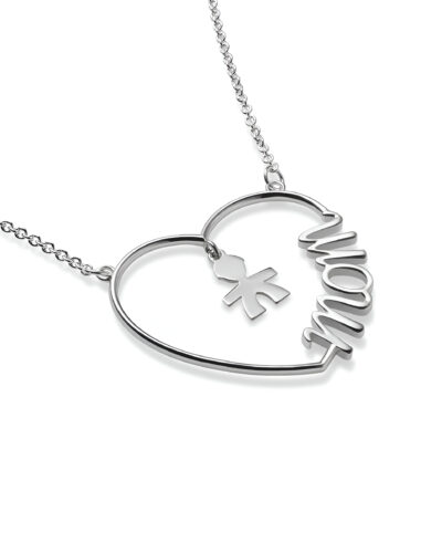 LeBebè Collana "Cuore di Mamma" 2024 con sagoma bimbo in argento _ LBBCDM24/M - immagine 2