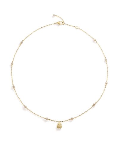 Le Bebè COLLANA LE PERLE CON SAGOMA BIMBA IN ORO GIALLO E DIAMANTE
