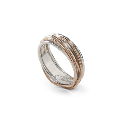 AN7AR – Anello Filodellavita Classic Collection, 7 Fili in Oro Rosa 9kt e Argento 925