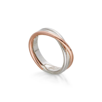 AN8AR – Anello Filodellavita Classic, 3 Fili in Argento 925 e Oro Rosa 9kt